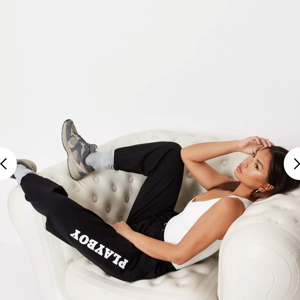 Playboy logo black joggers size 8